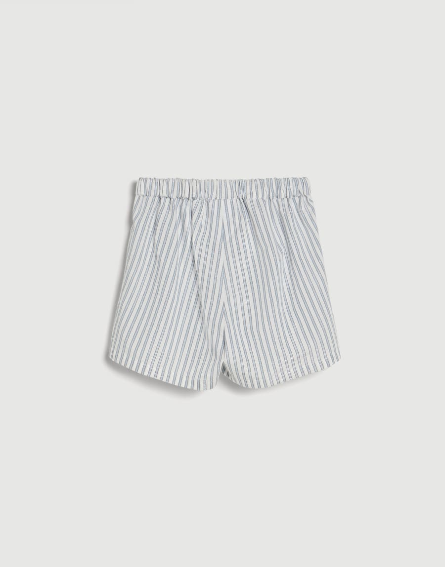Baby Bernie striped shorts Sky Blue Baby - Brunello Cucinelli