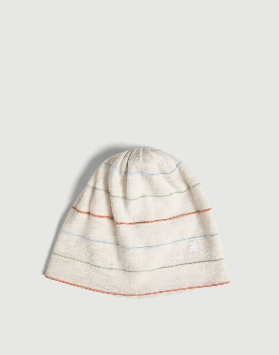 Bernie Baby striped beanie Panama Baby - Brunello Cucinelli
