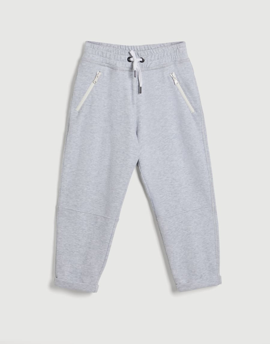 Smooth French terry trousers Light Grey Girls - Brunello Cucinelli