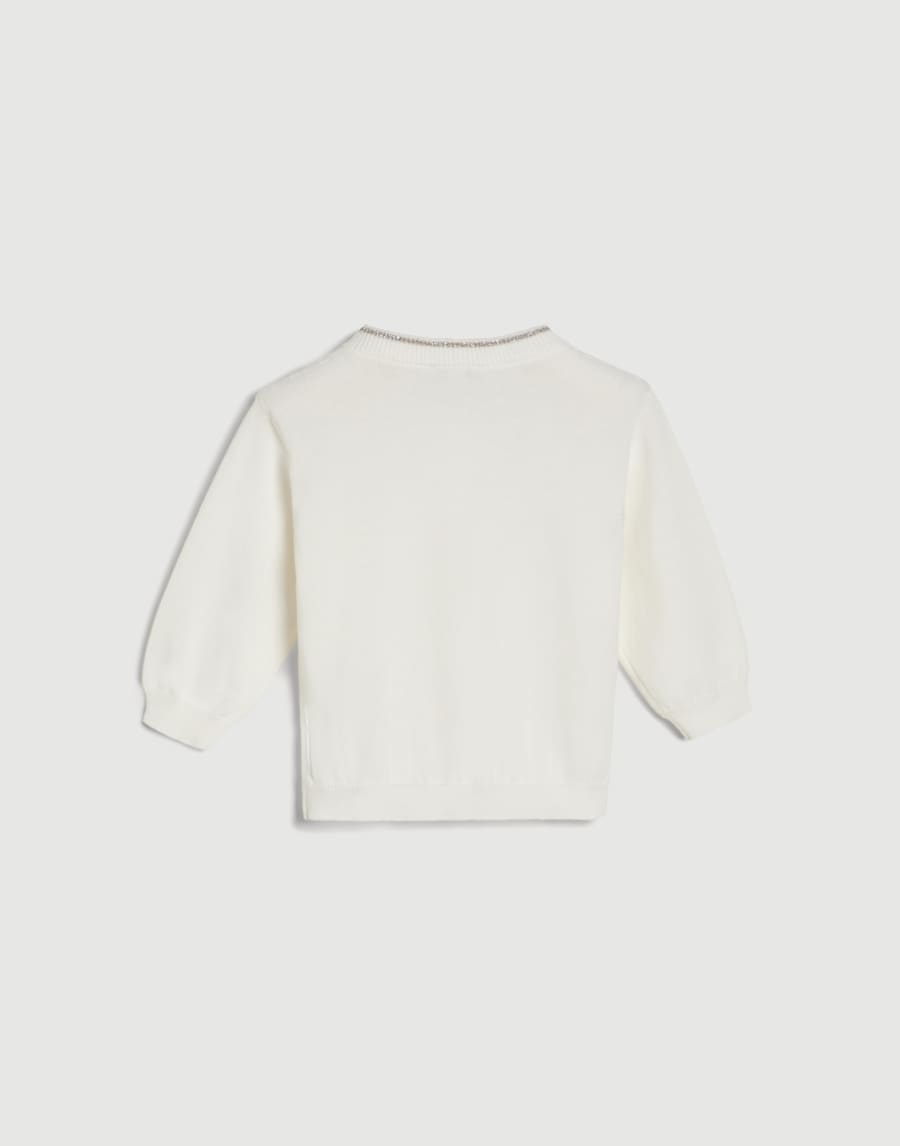 Baby Bernie cardigan with Sparkling collar Panama Baby - Brunello Cucinelli