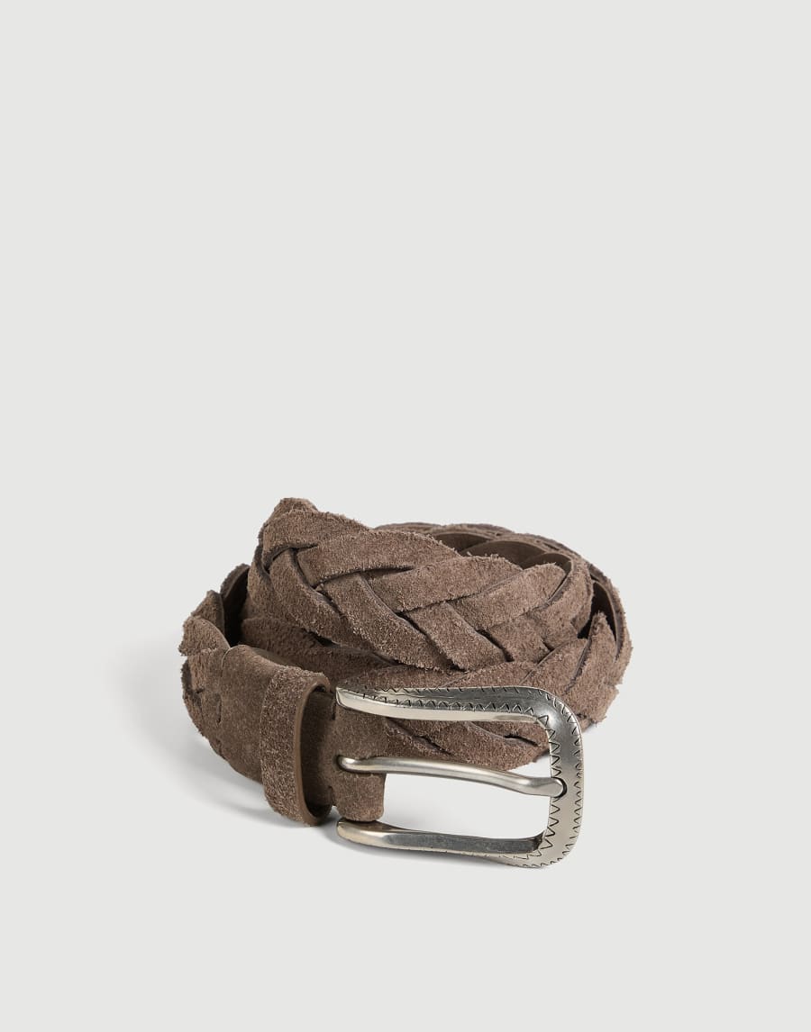 Braided suede belt Light Brown Boys - Brunello Cucinelli