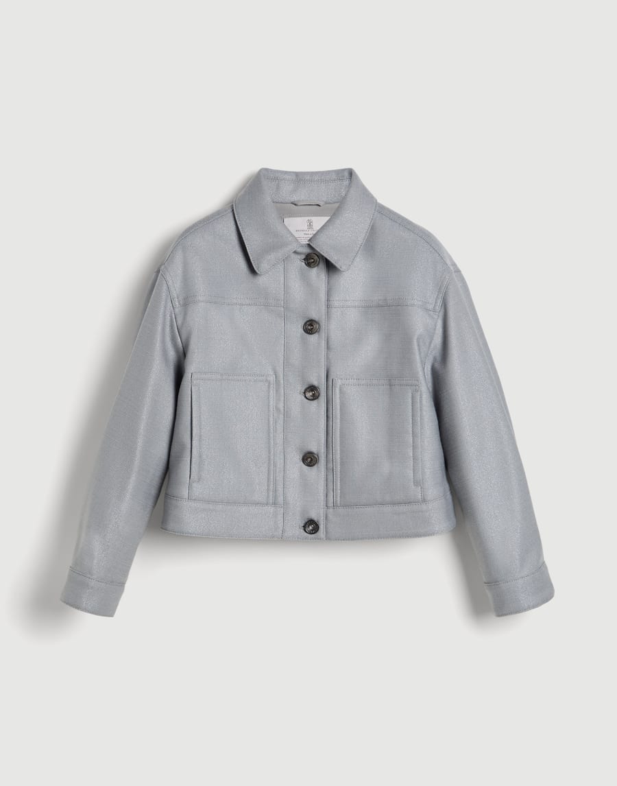 Sparkling outerwear jacket with monili Grey Girls - Brunello Cucinelli