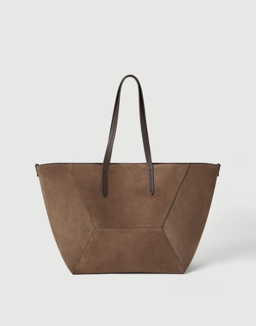 Suede BC Duo bag Bark Woman - Brunello Cucinelli