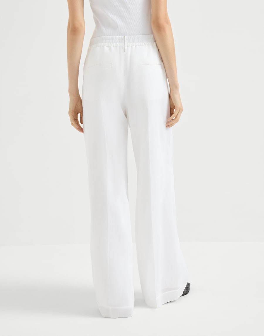 Pantalone Sartorial Track Bianco Donna - Brunello Cucinelli
