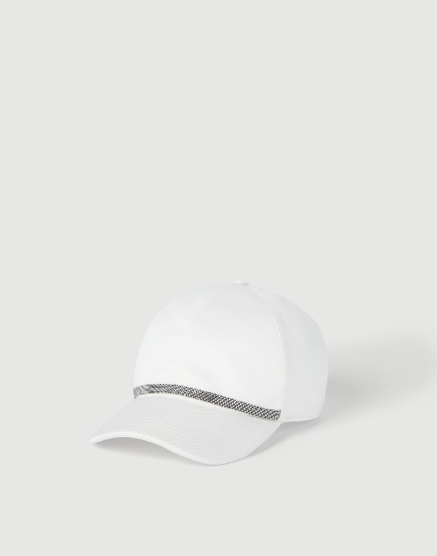 Baseball Cap with monili White Woman - Brunello Cucinelli