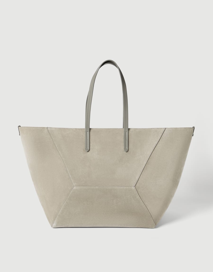 Suede large BC Duo bag Khaki Woman - Brunello Cucinelli