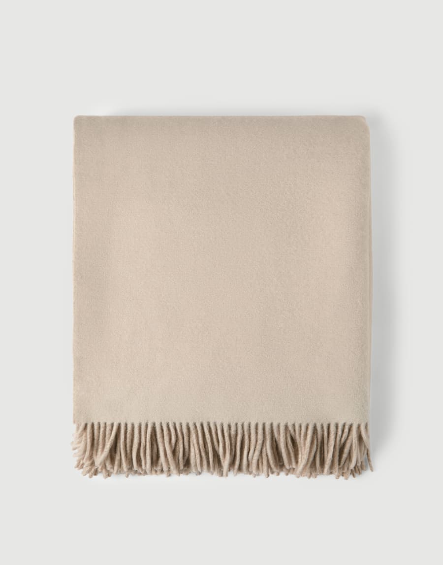 Cashmere double cloth throw Buff Lifestyle - Brunello Cucinelli