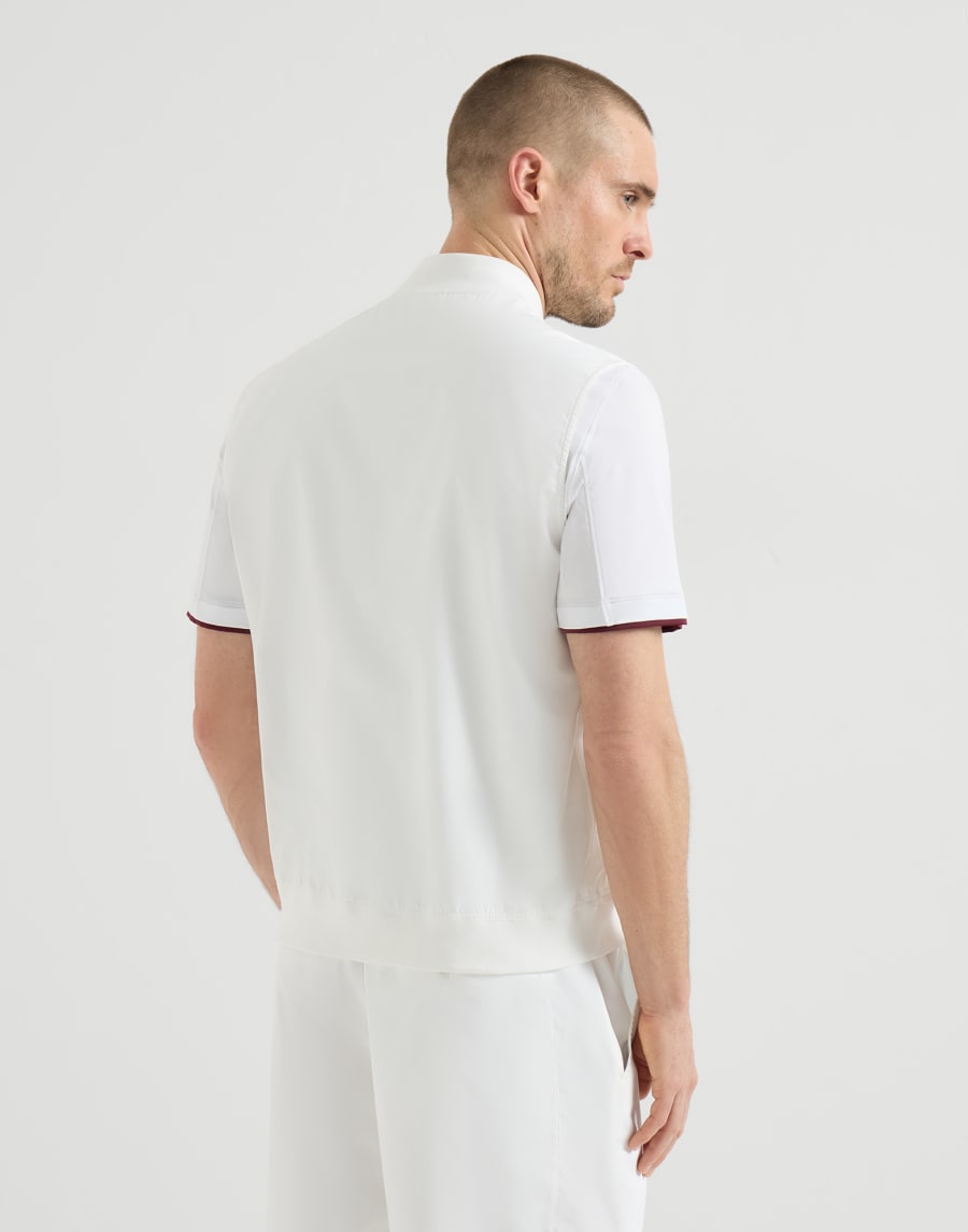 ロゴ付き ナイロン ベスト ホワイト メンズ - Brunello Cucinelli