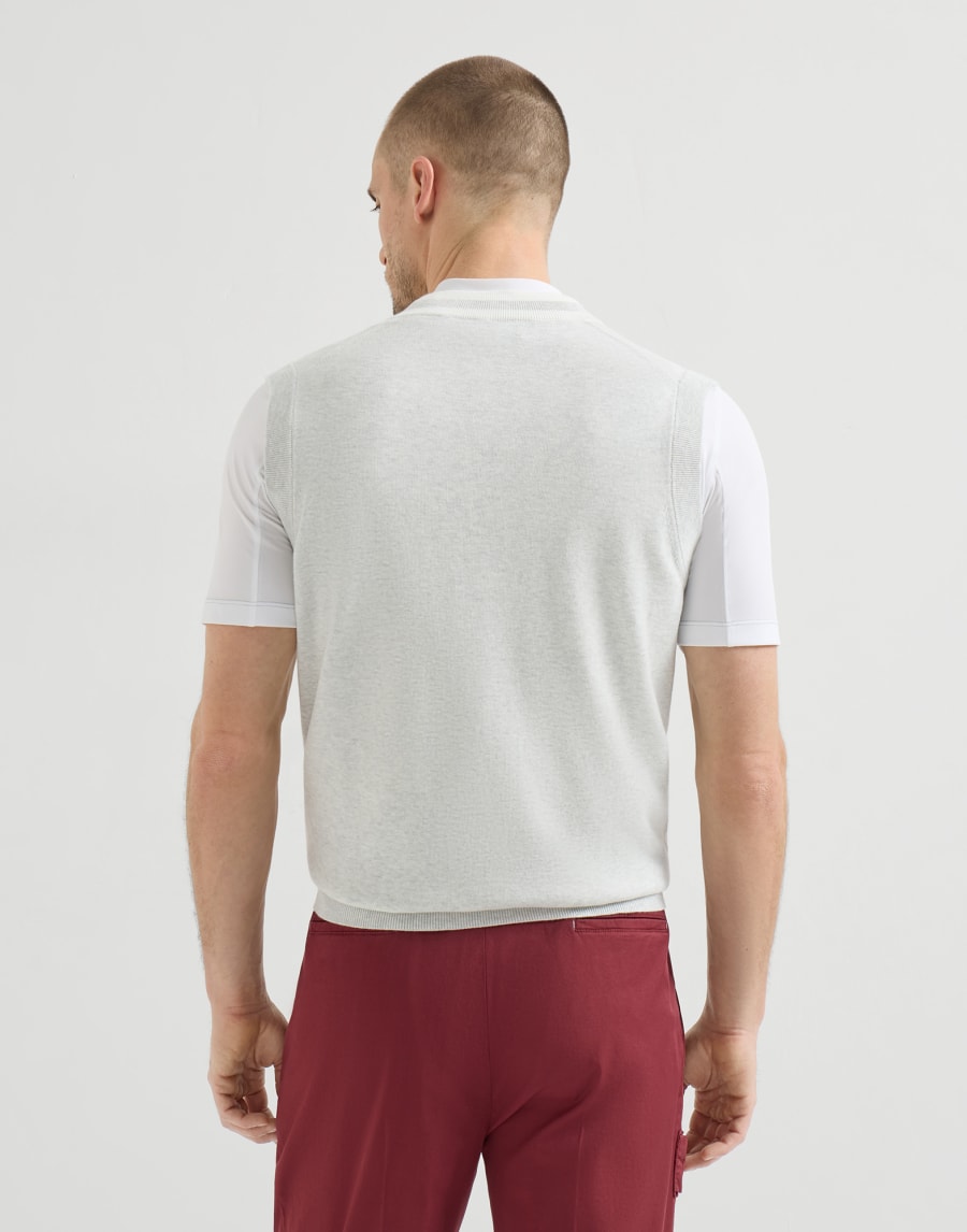 Cotton knit vest Fog Man - Brunello Cucinelli