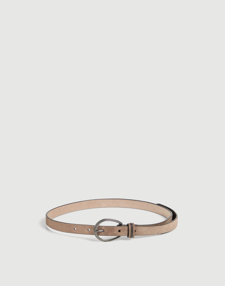 Suede belt with monili Brown Girls - Brunello Cucinelli