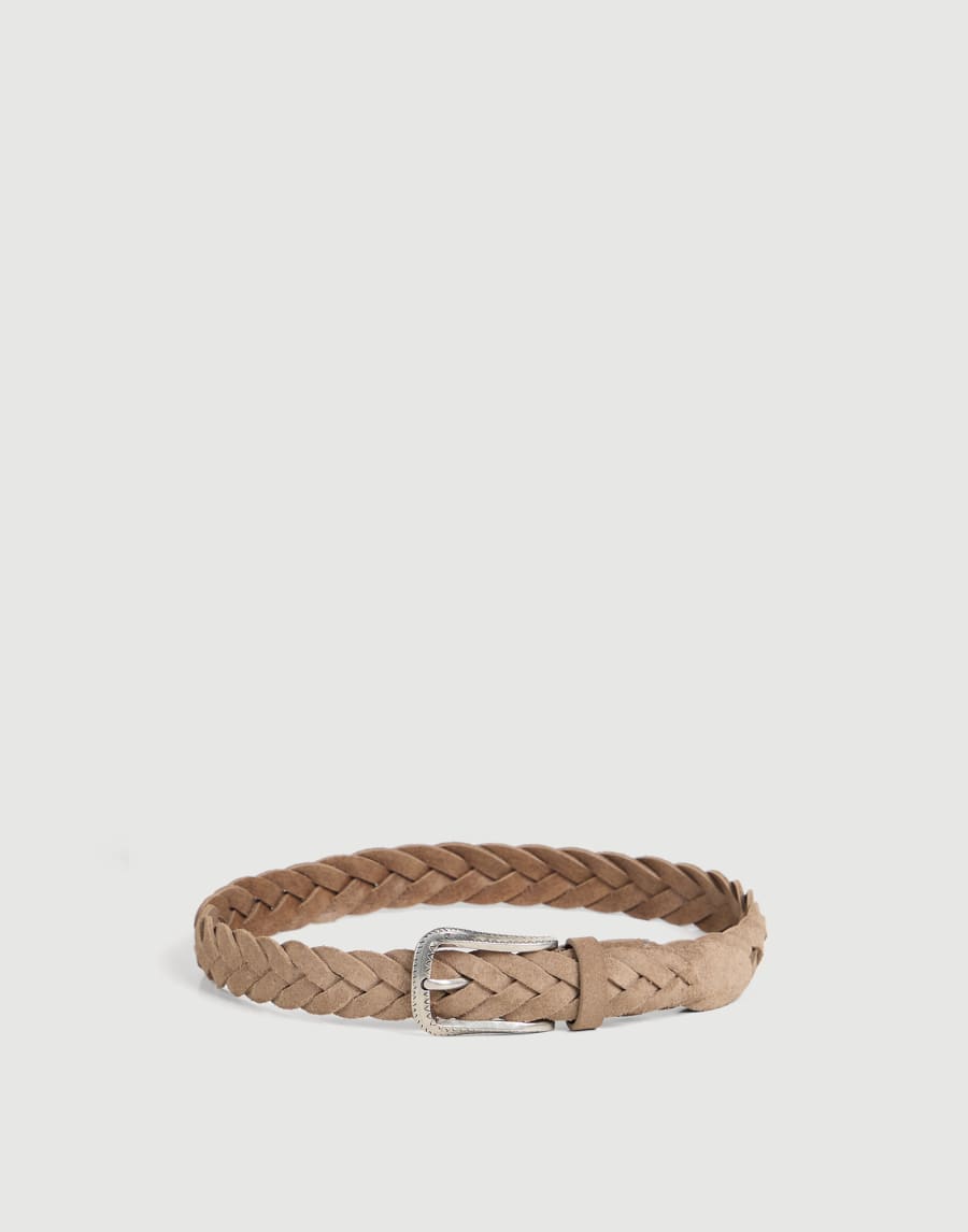 Braided suede belt Beige Boys - Brunello Cucinelli