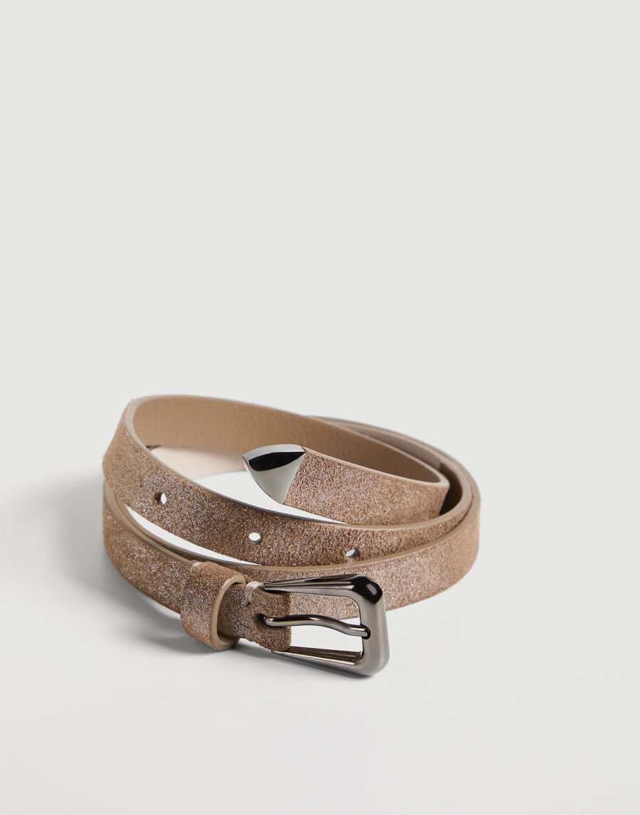 Lamé suede belt Light Brown Girls - Brunello Cucinelli