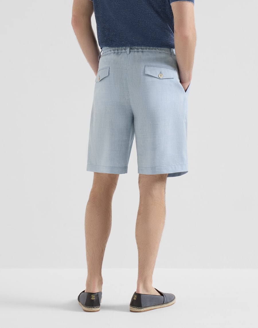 ヘリンボーン バミューダパンツ アジュールブルー メンズ - Brunello Cucinelli