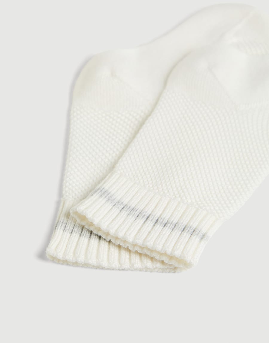 Baby Bernie Waffle stitch socks Panama Baby - Brunello Cucinelli