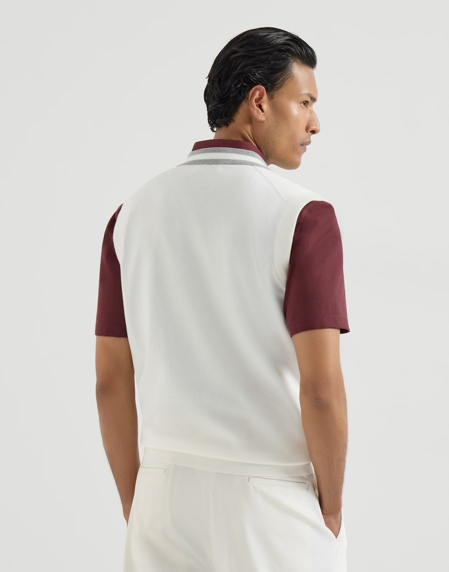 Cotton knit vest Panama Man - Brunello Cucinelli