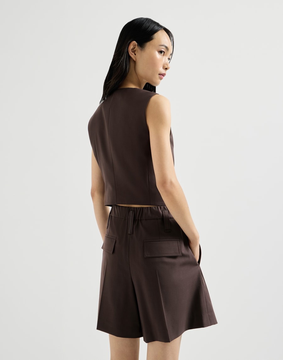 Chaleco de lana Tropical Luxury Cacao Mujer - Brunello Cucinelli