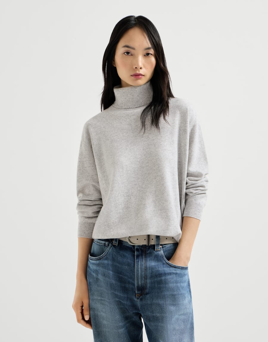 Cashmere sweater with monili Pebble Woman - Brunello Cucinelli