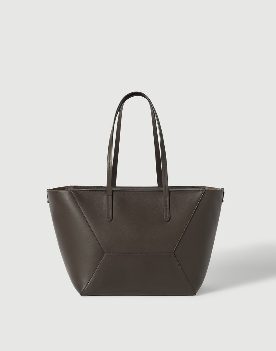 Calfskin small BC Duo bag Dark Mahogany Woman - Brunello Cucinelli