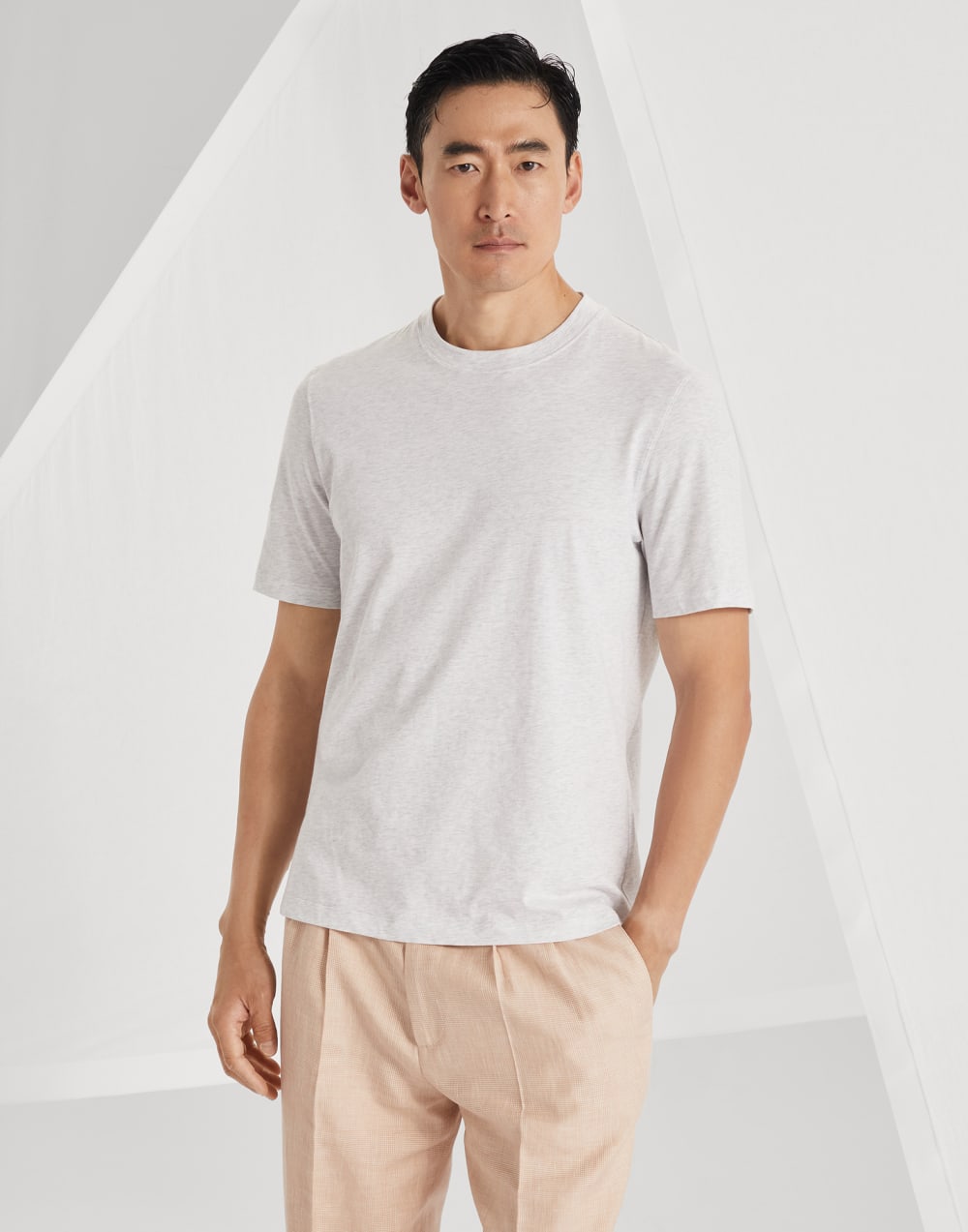 Cotton jersey crew neck T-shirt