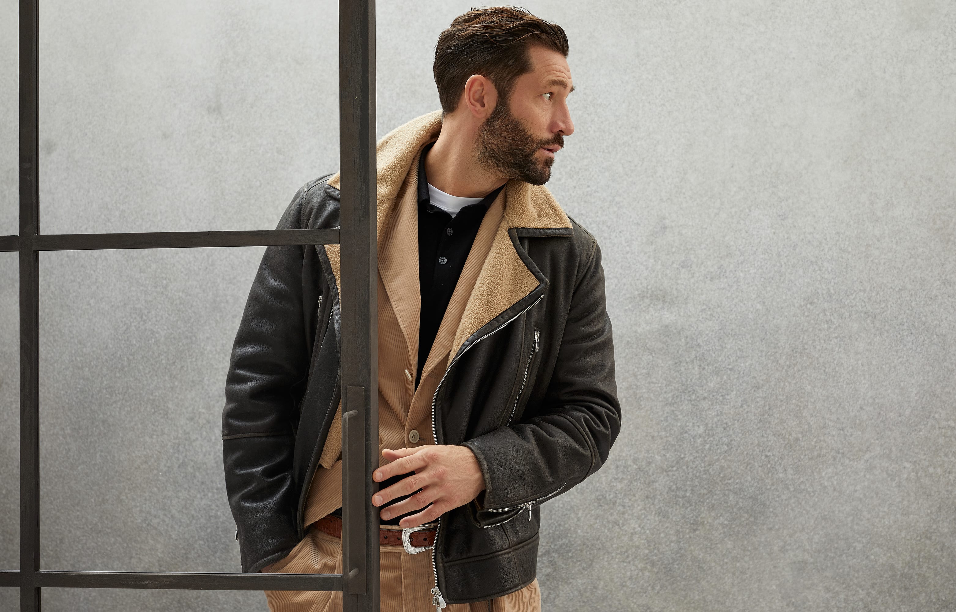 Brunello cucinelli vintage clearance leather biker jacket