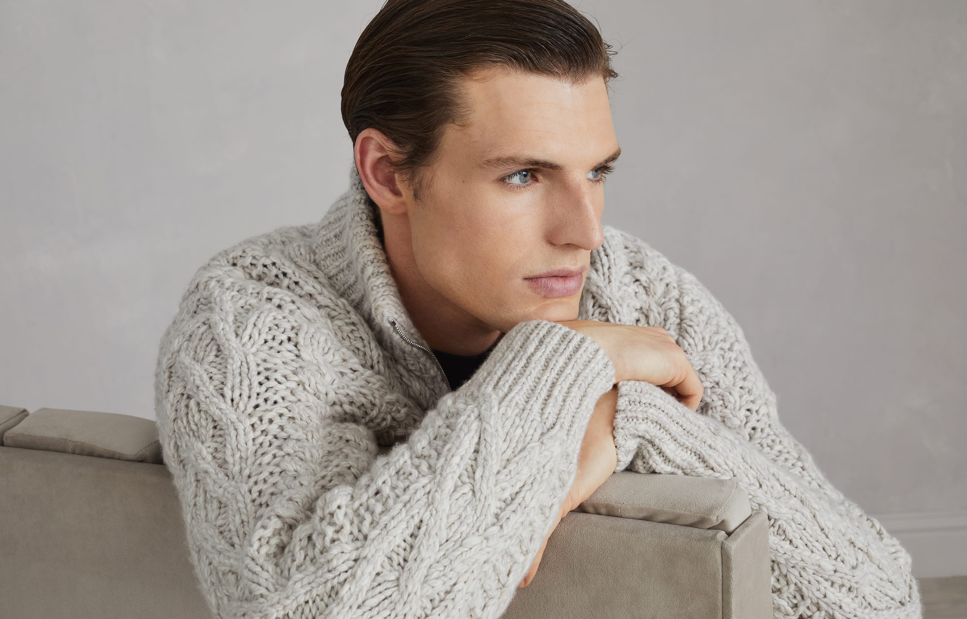 Cable knit cardigan