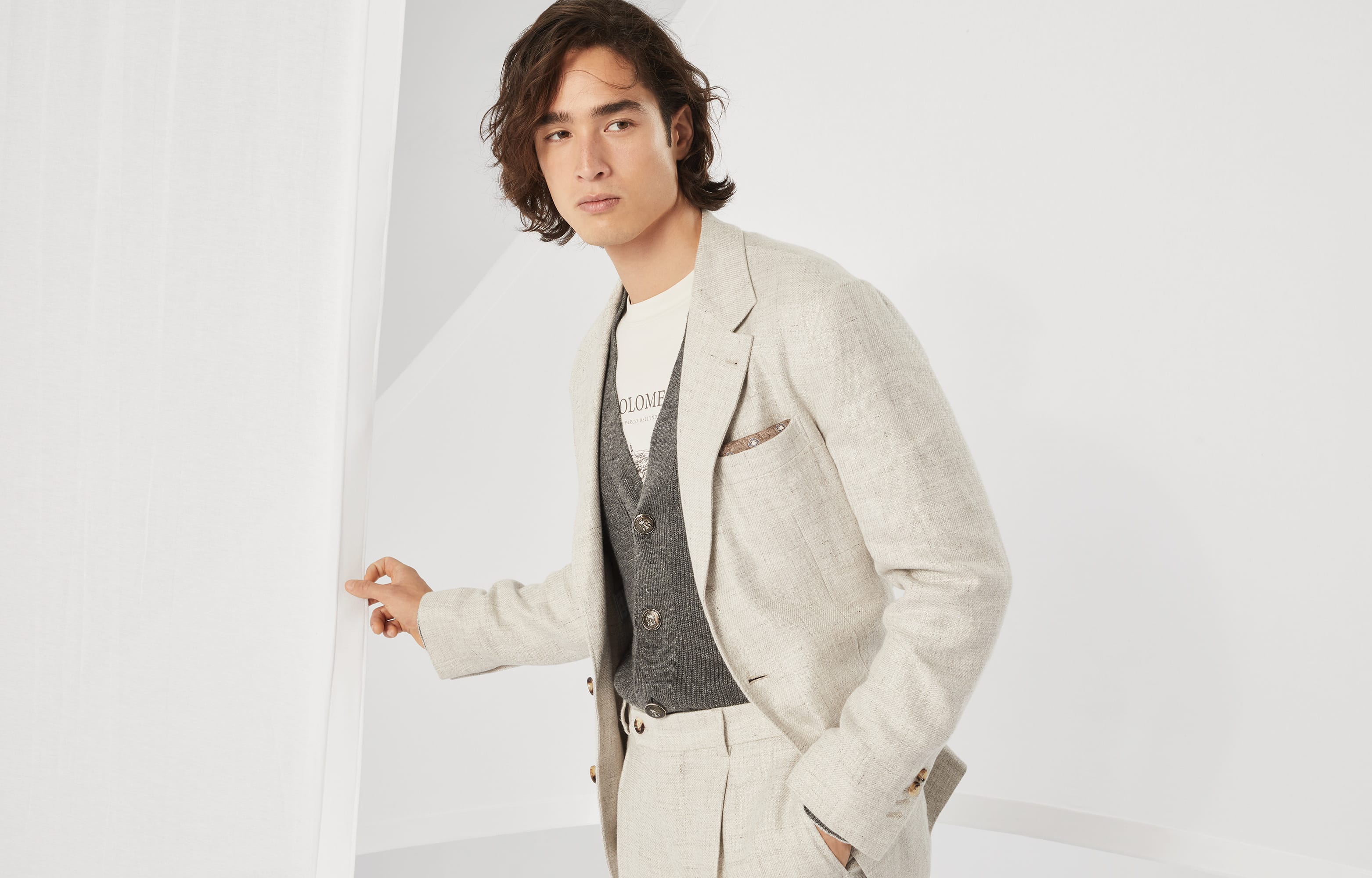 Cardigan with metal buttons (251M2L707706COR69) for Man