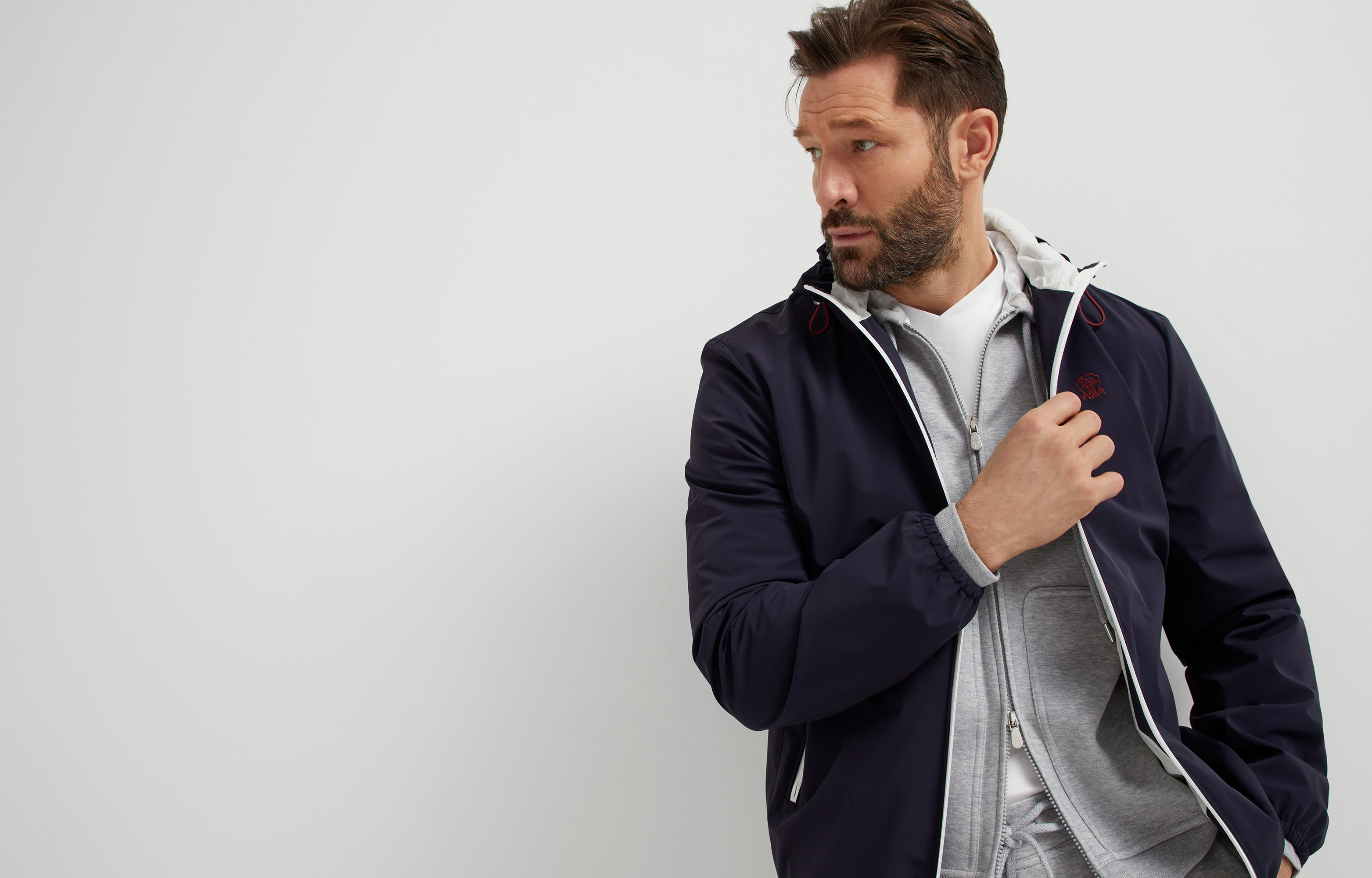 ジャケット BRUNELLO CUCINELLI MH911VE706 C099 Jackets Nylon jacket for Man in Navy Blue | Brunello Cucinelli