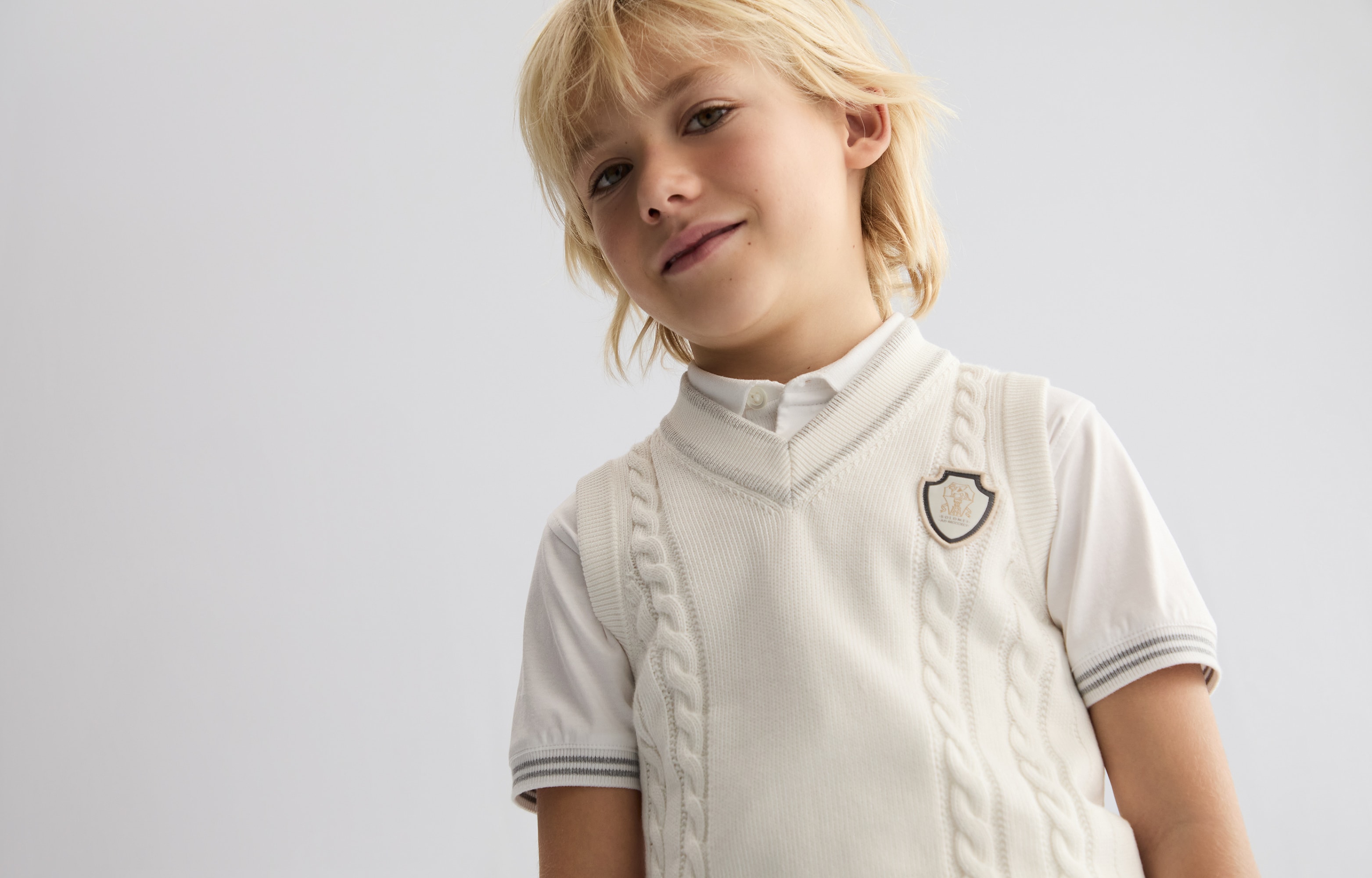 【関税＆送料込み】Brunello Cucinelli Knit Vest Sequined open-knit cotton-blend vest in beige - Brunello