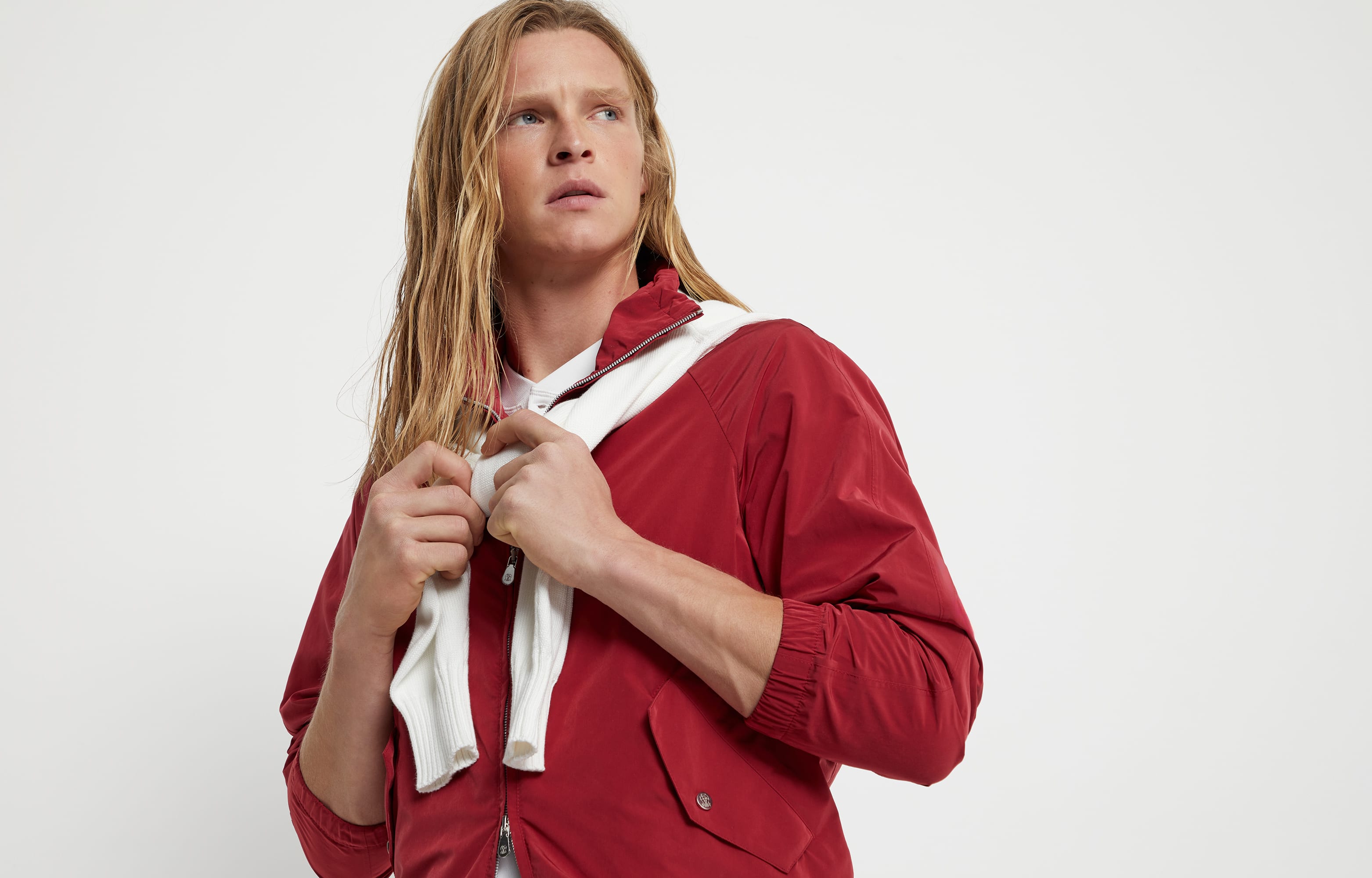 Water-resistant jacket for Man in Navy Blue | Brunello Cucinelli