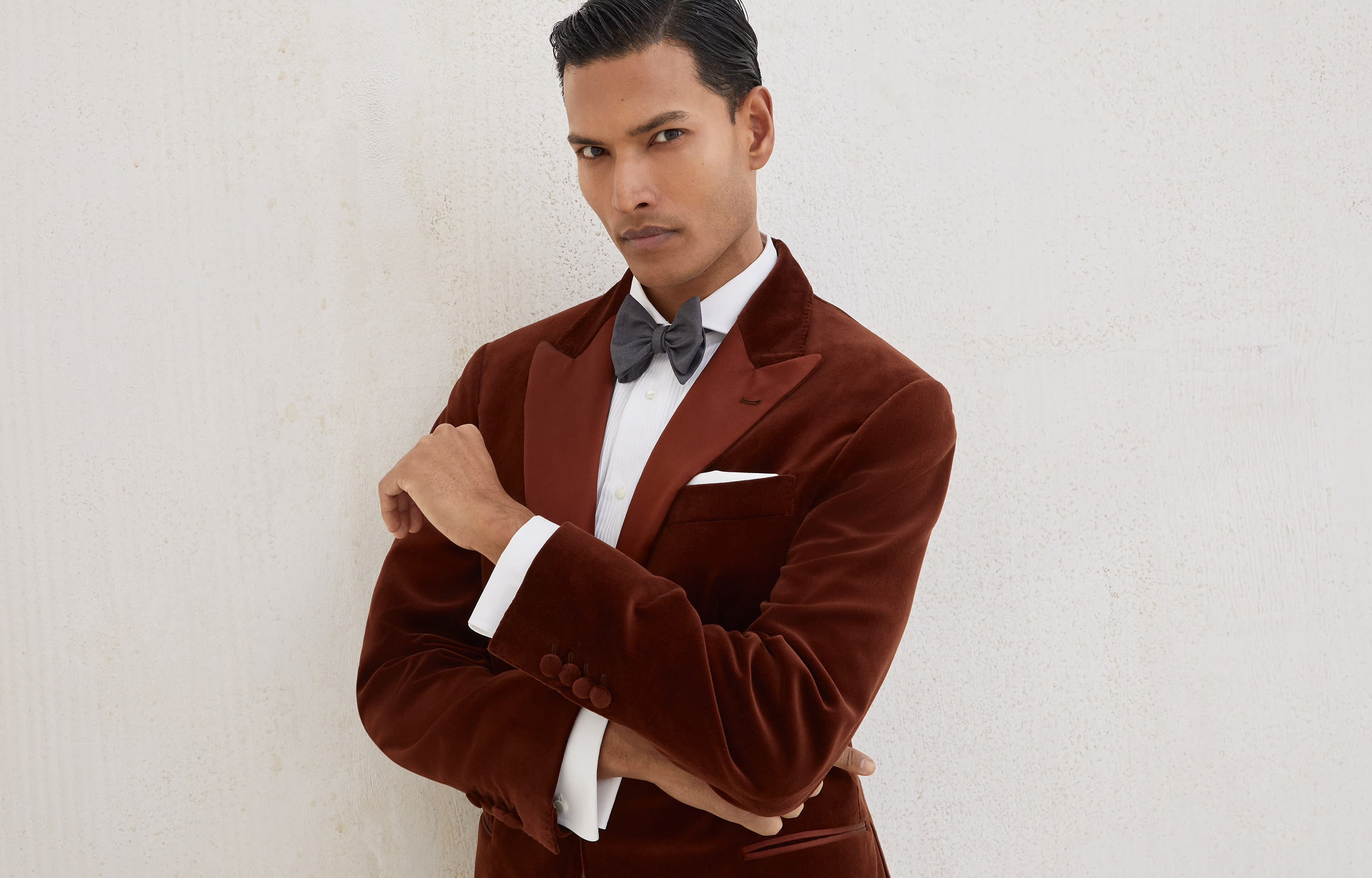 メンズ 向け ブラウン タキシードジャケット | Brunello Cucinelli