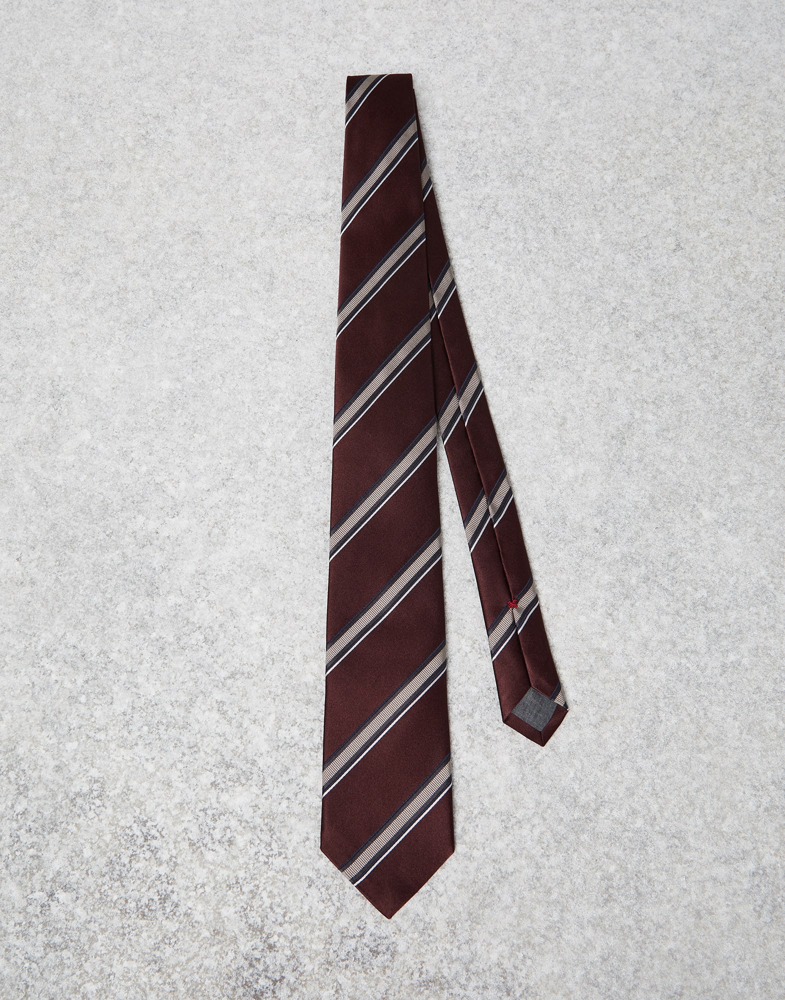 Silk textured stripe tie Barbera Man - Brunello Cucinelli