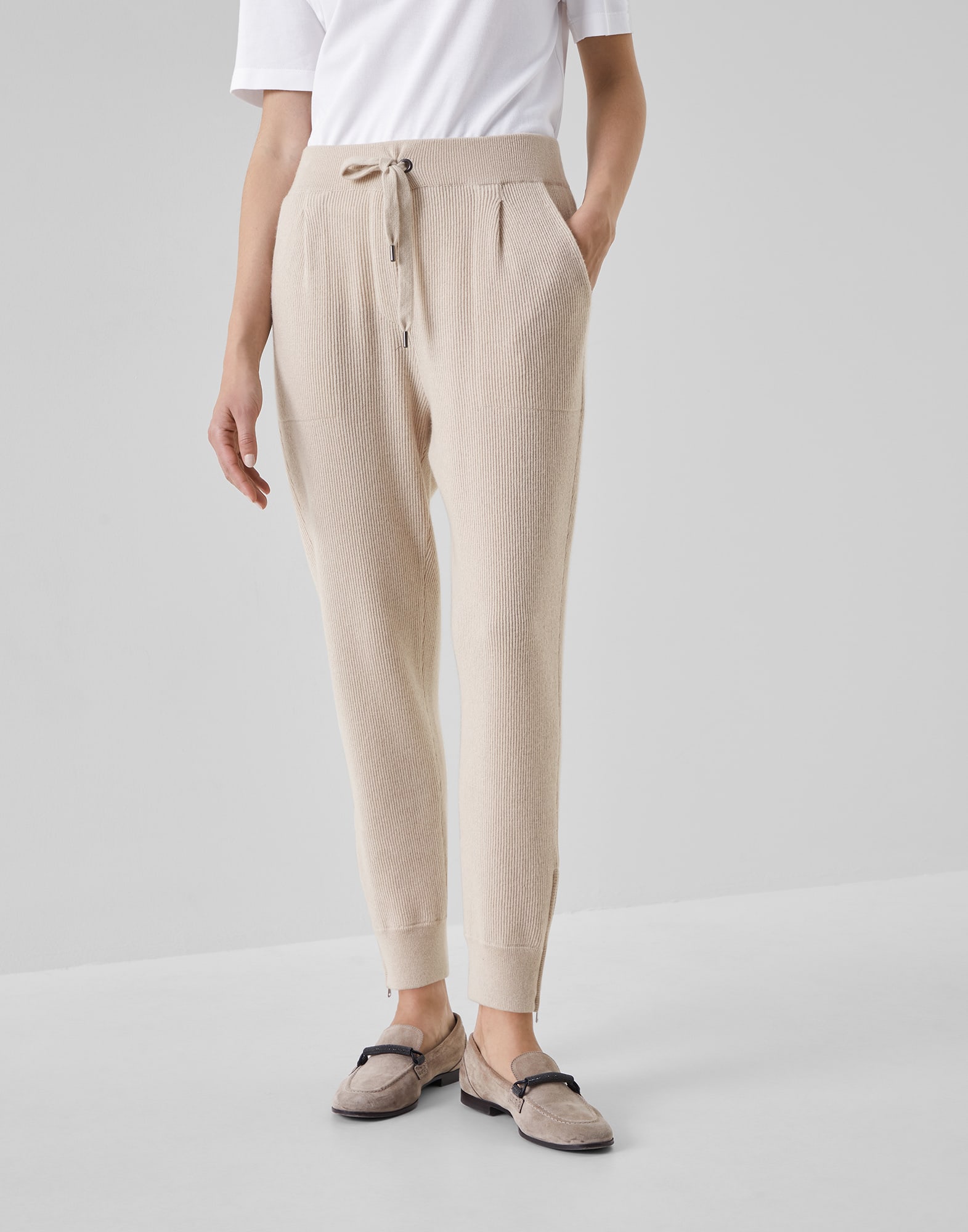 Pulcykp Women Cashmere Pants Soft Comfortable High-Waist Knitted