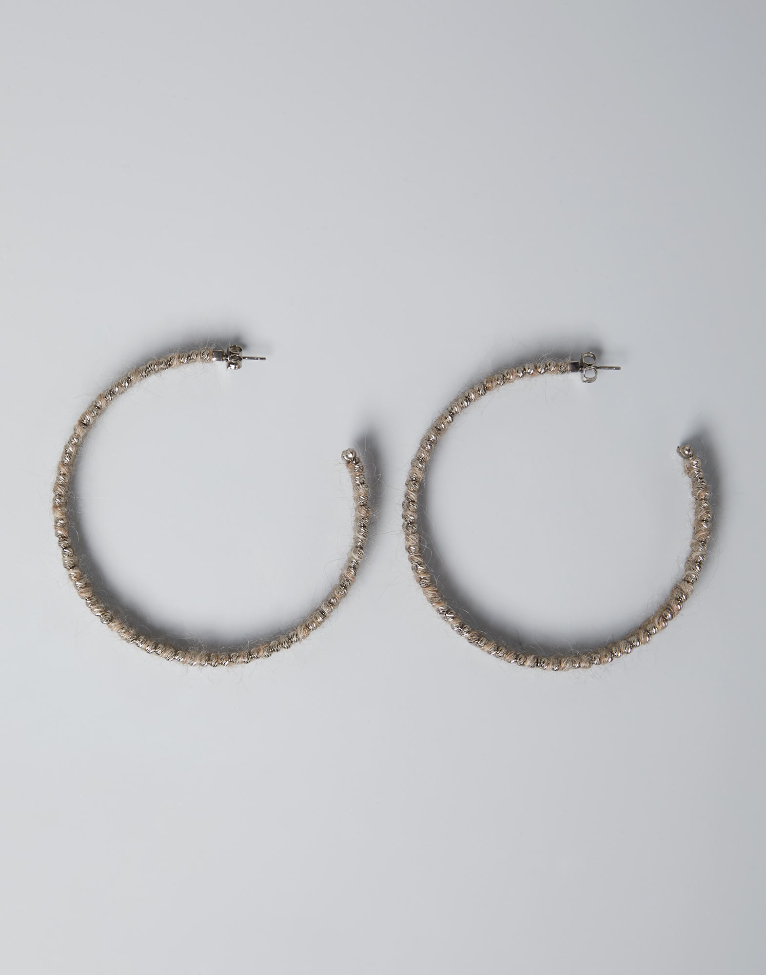Silver and mohair earrings