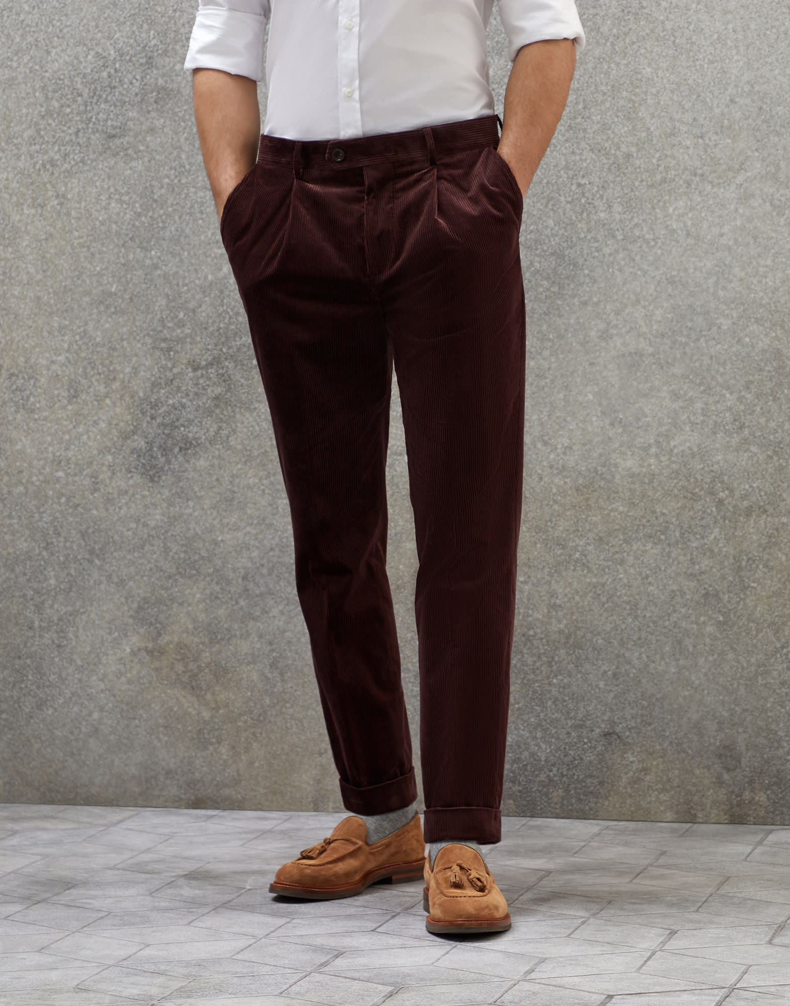 Buy Arrow Pleated Front Corduroy Trousers - NNNOW.com
