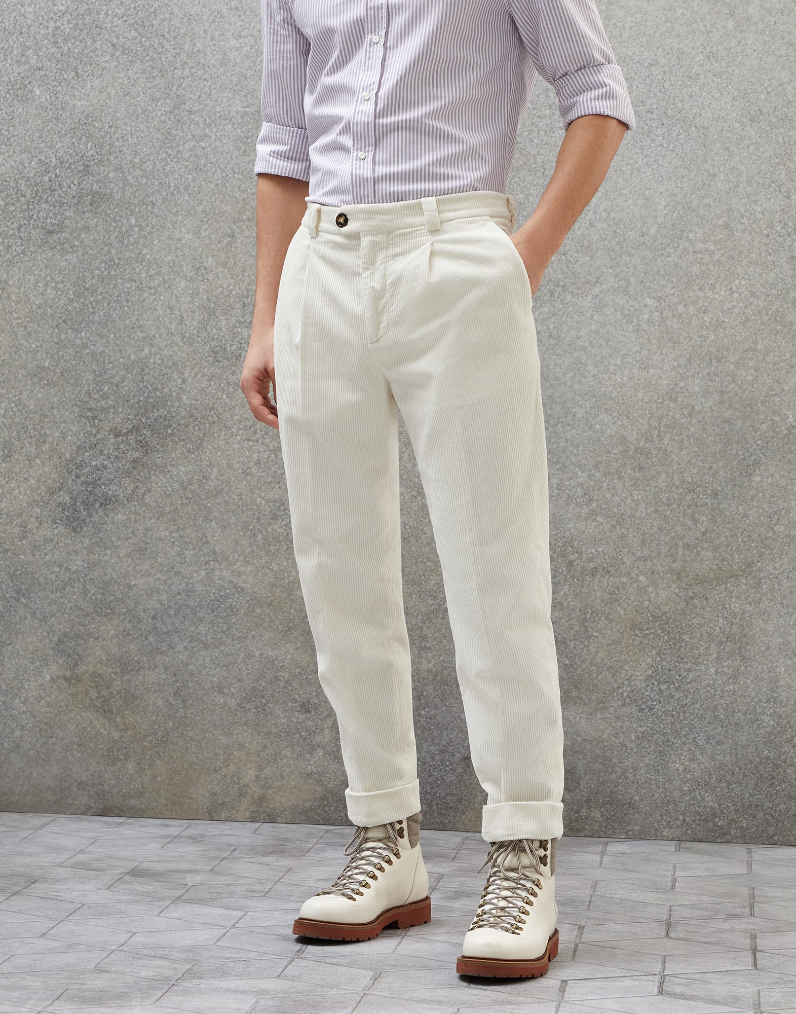 Buy U.S. Polo Assn. Men Grey Slim Fit Corduroy Trousers - Trousers for Men  19182066 | Myntra