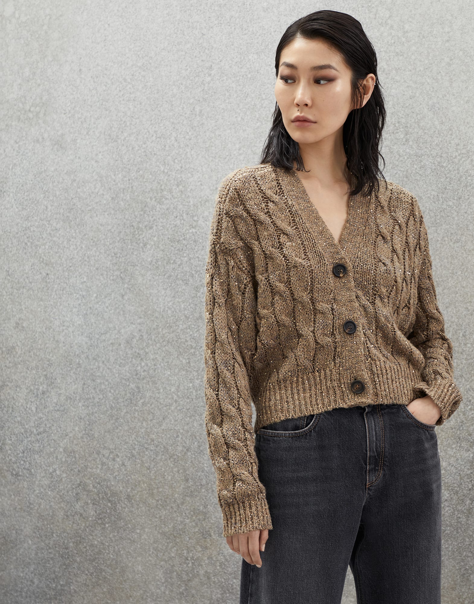 Linen sales knit cardigan