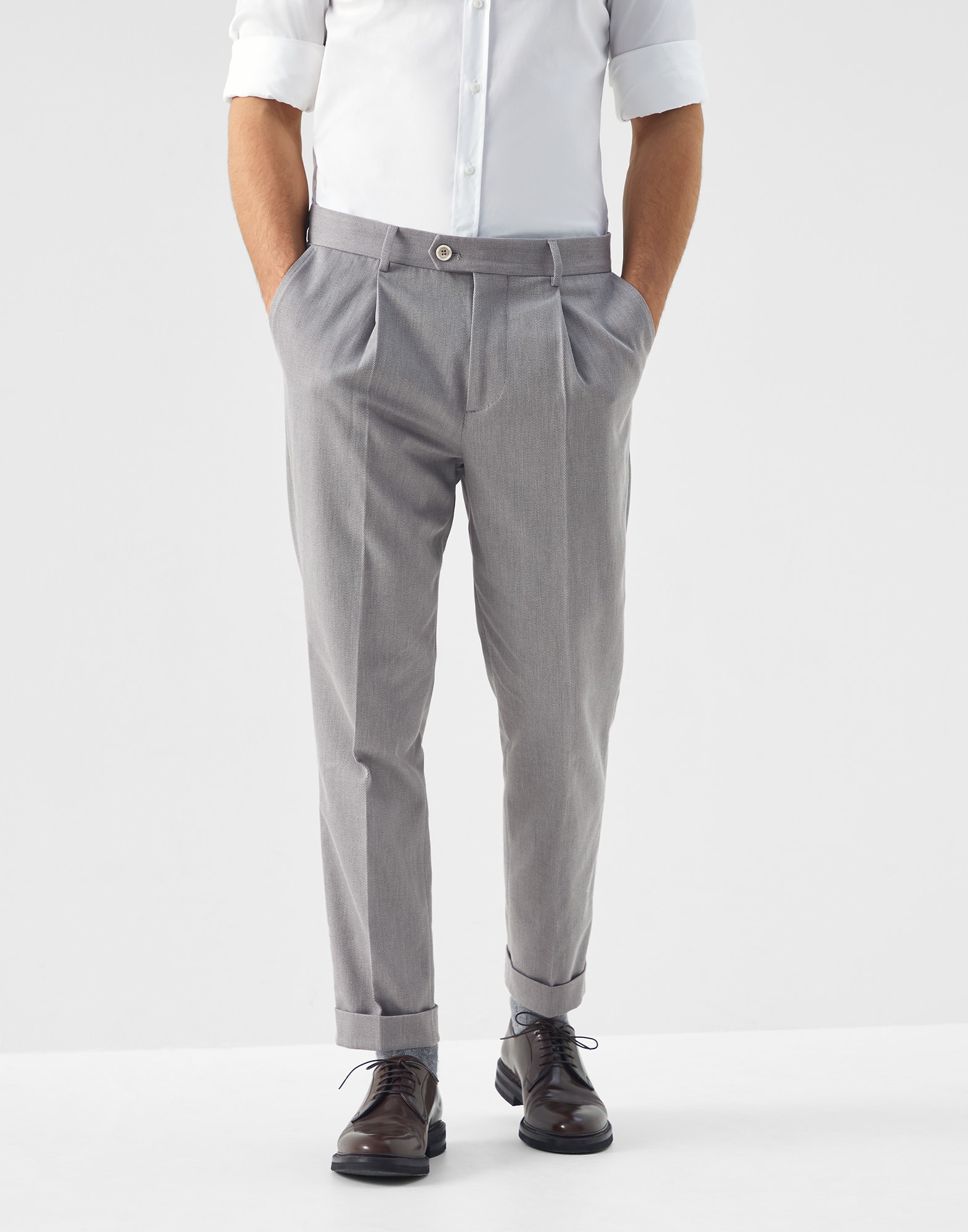 Pantalon gris perla store hombre