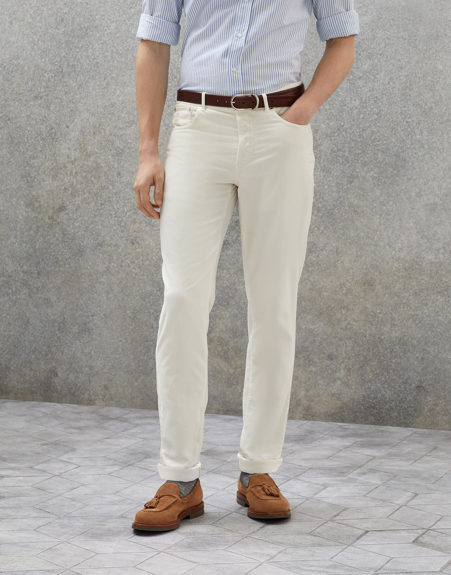 White sales velvet pants