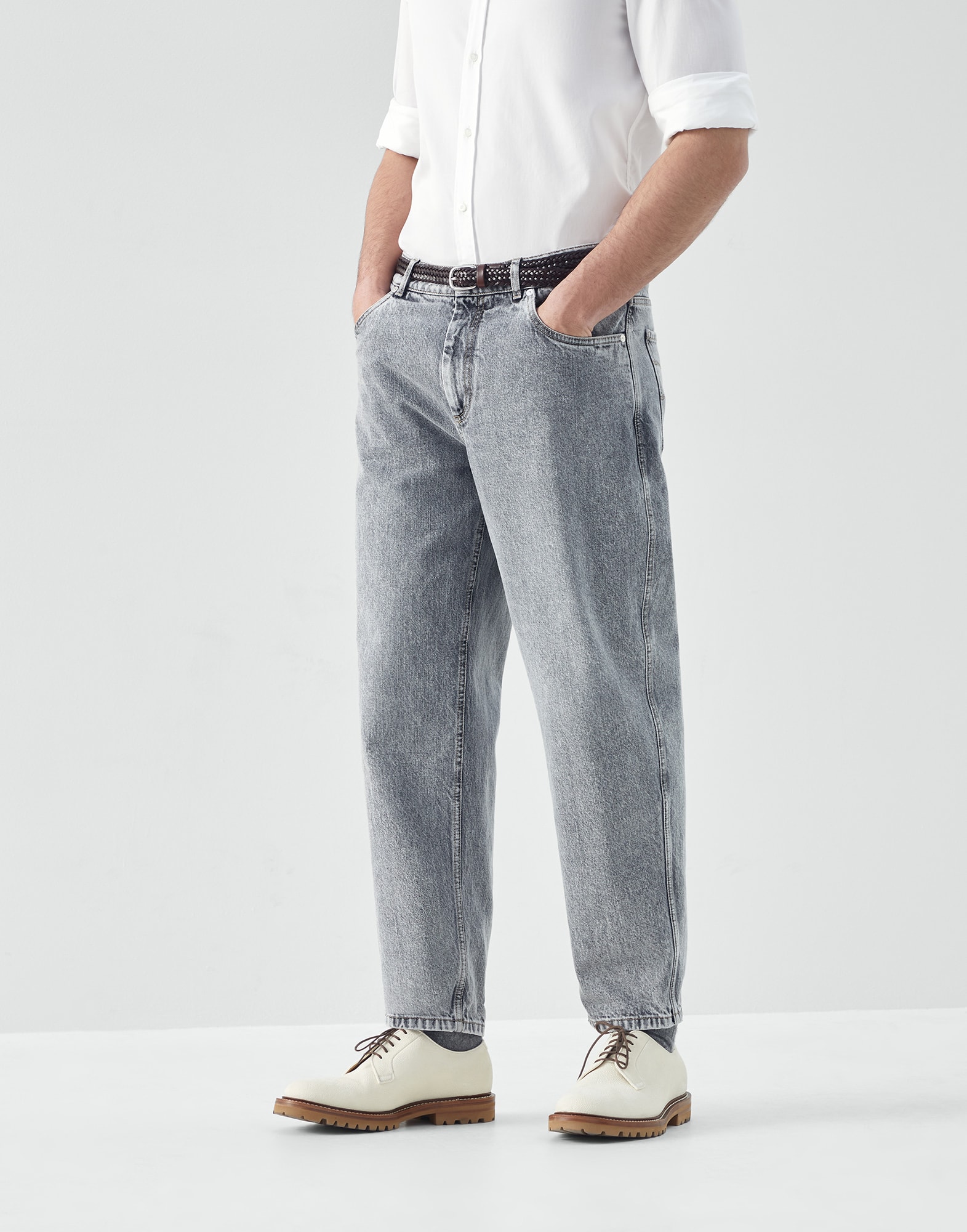 Five-pocket trousers Dark Grey Man - Brunello Cucinelli