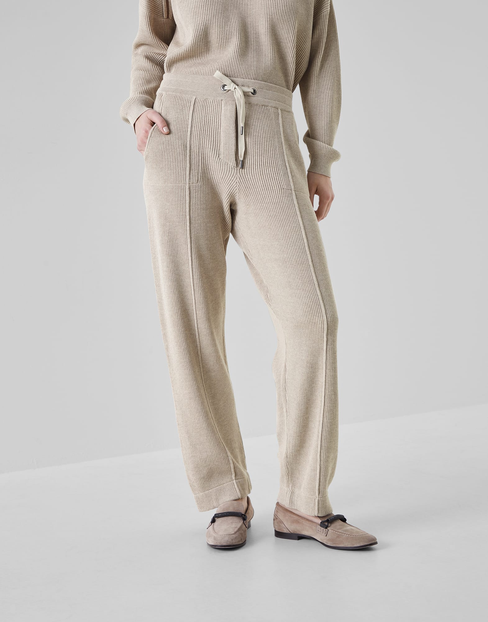 Cotton knit trousers