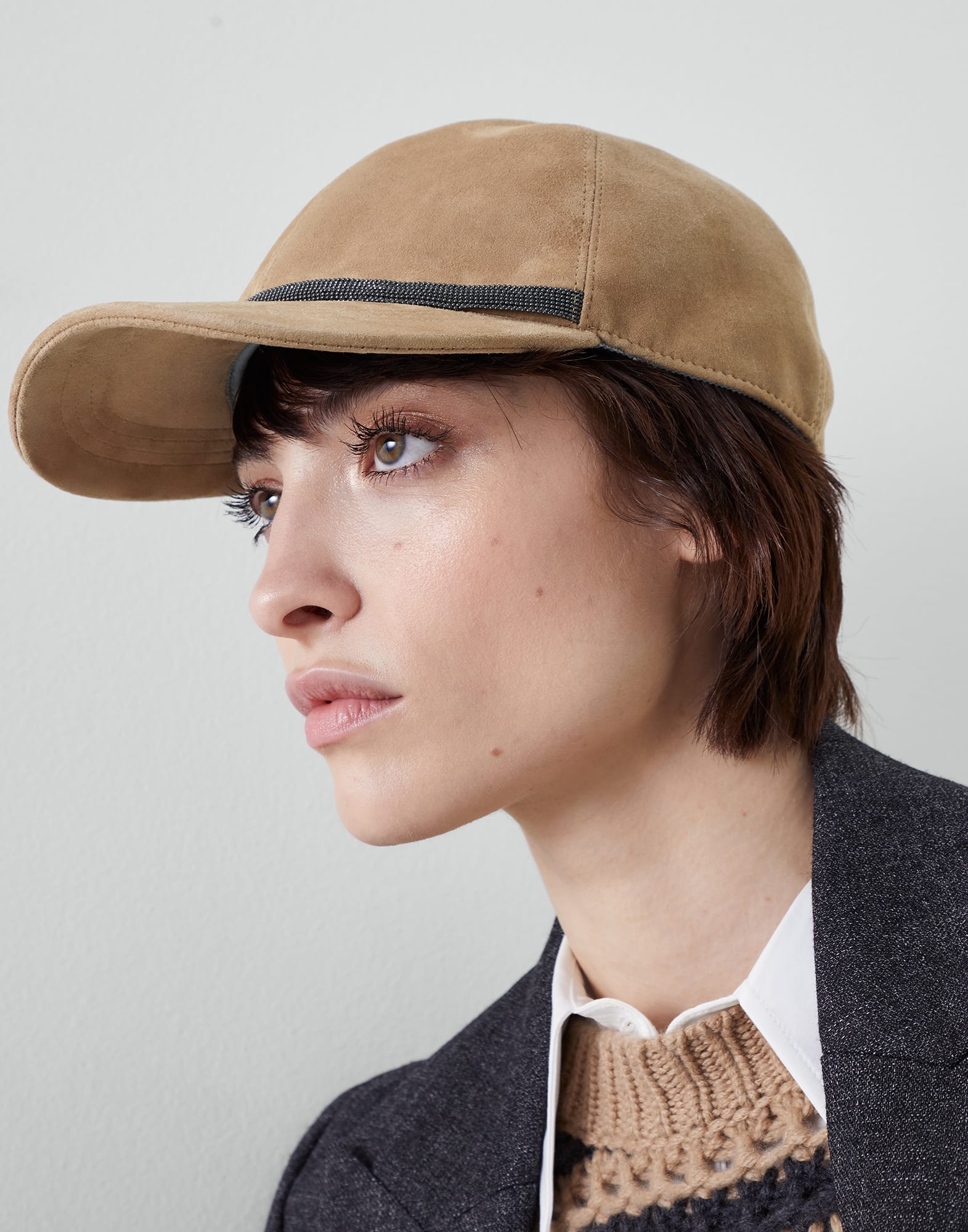 Suede baseball cap 232MCAP90151C666703 for Woman Brunello