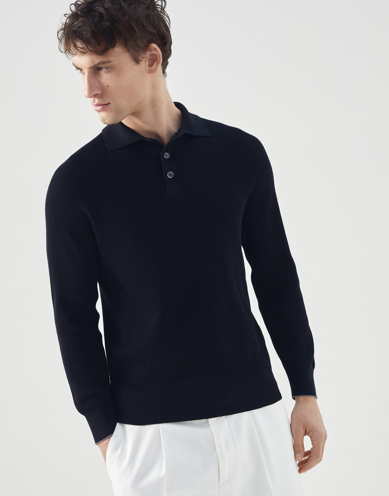 Brunello cucinelli long sleeve polo new arrivals