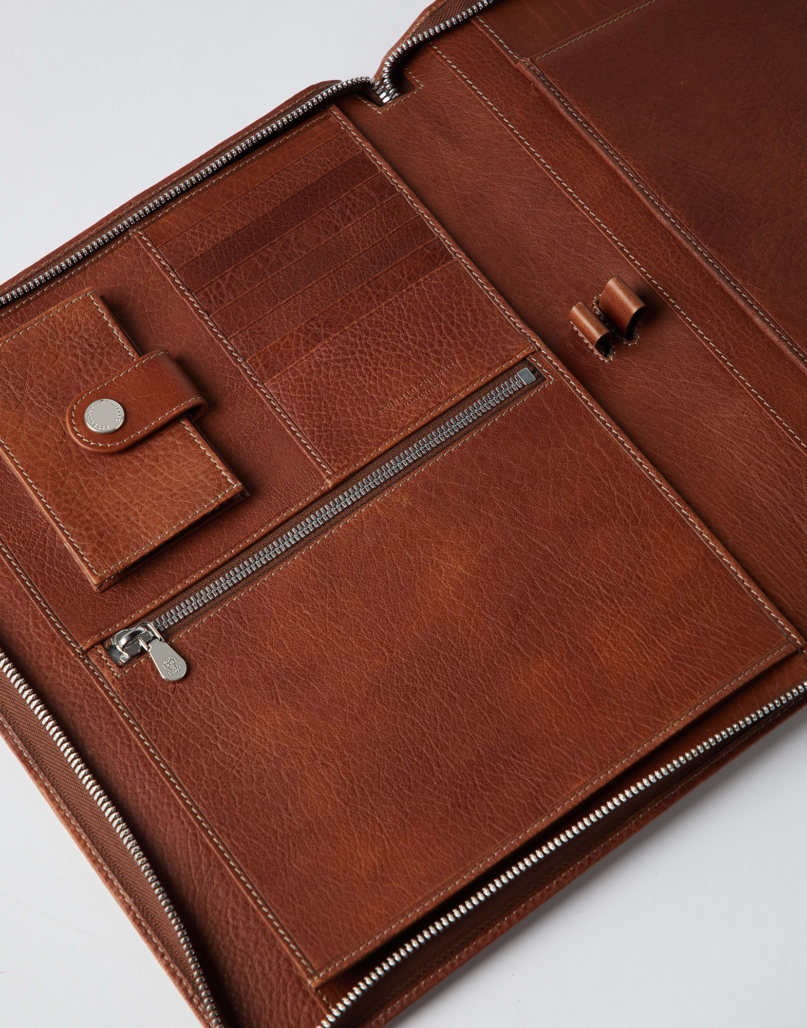 Brunello cucinelli leather portfolio hotsell