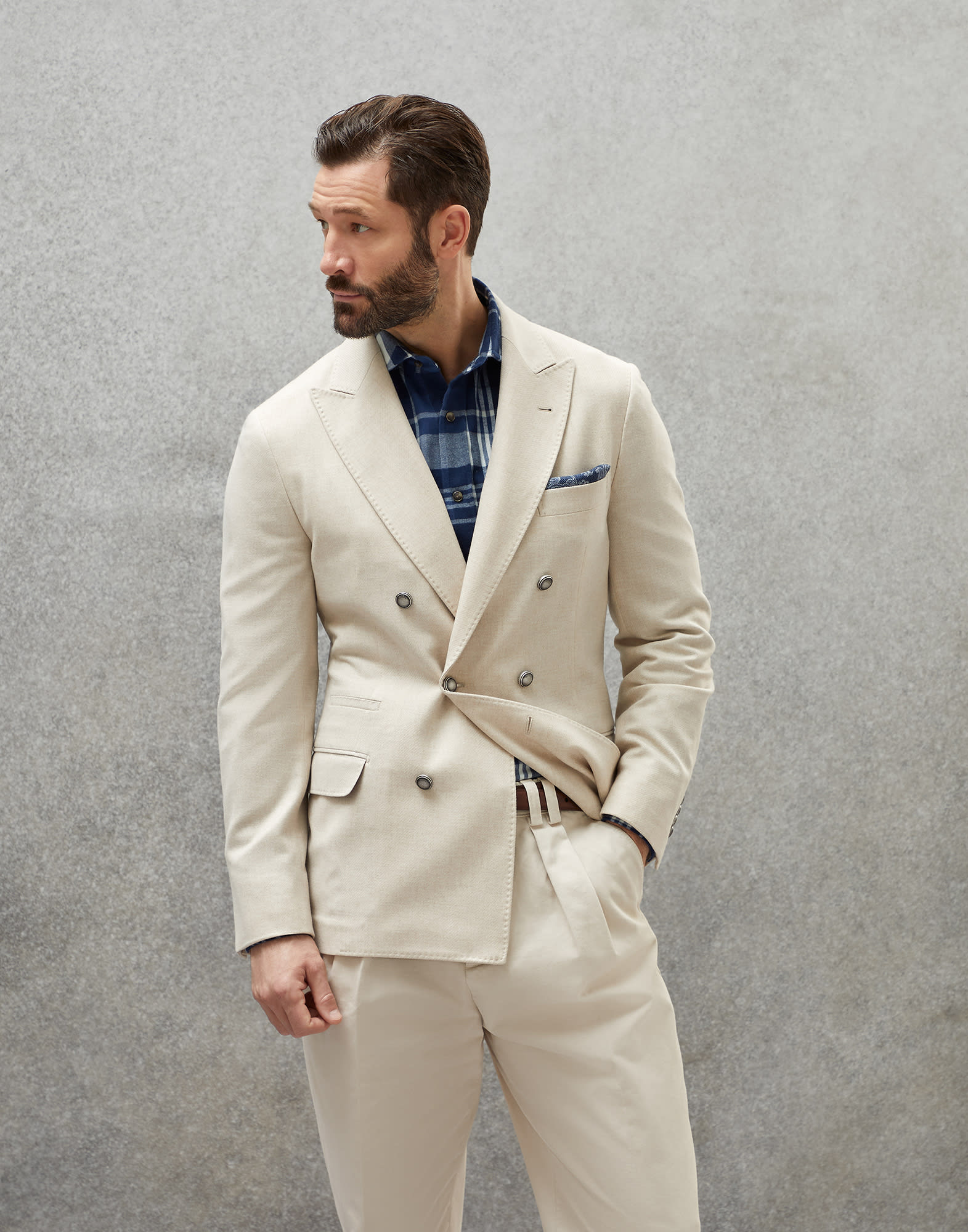 Mens cream double breasted blazer deals