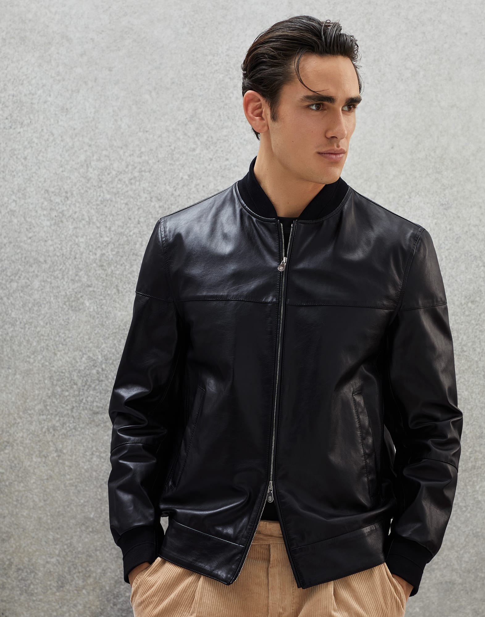 Nappa leather 2025 bomber jacket