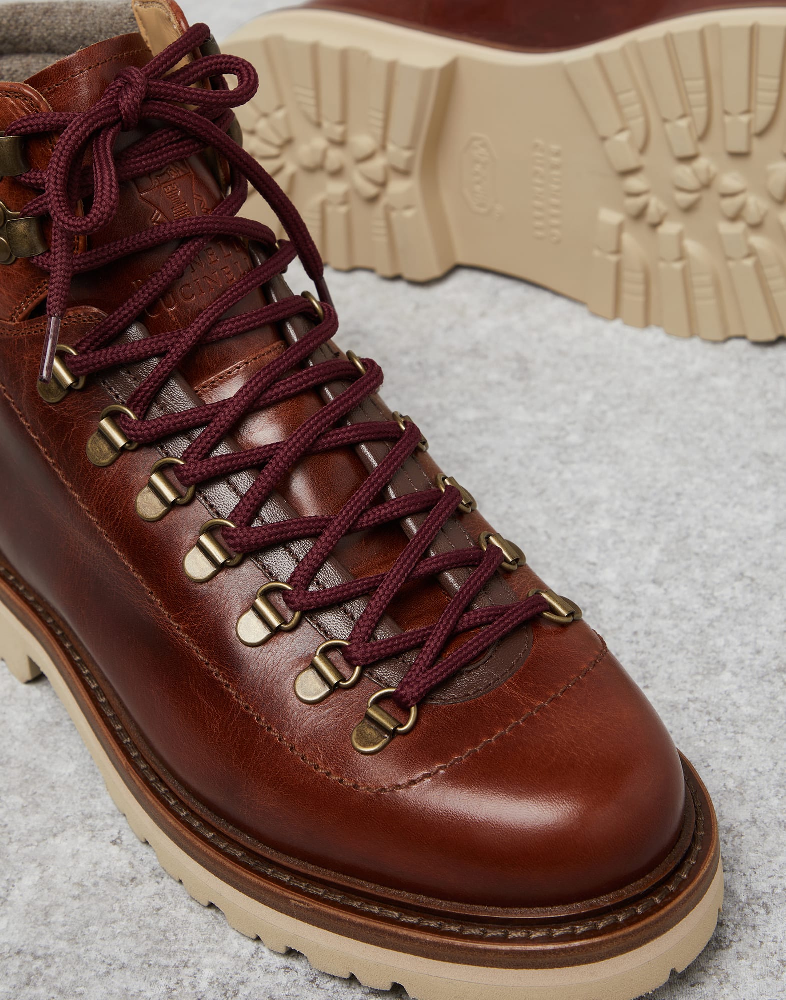 Mountain-style boot Cognac Man - Brunello Cucinelli