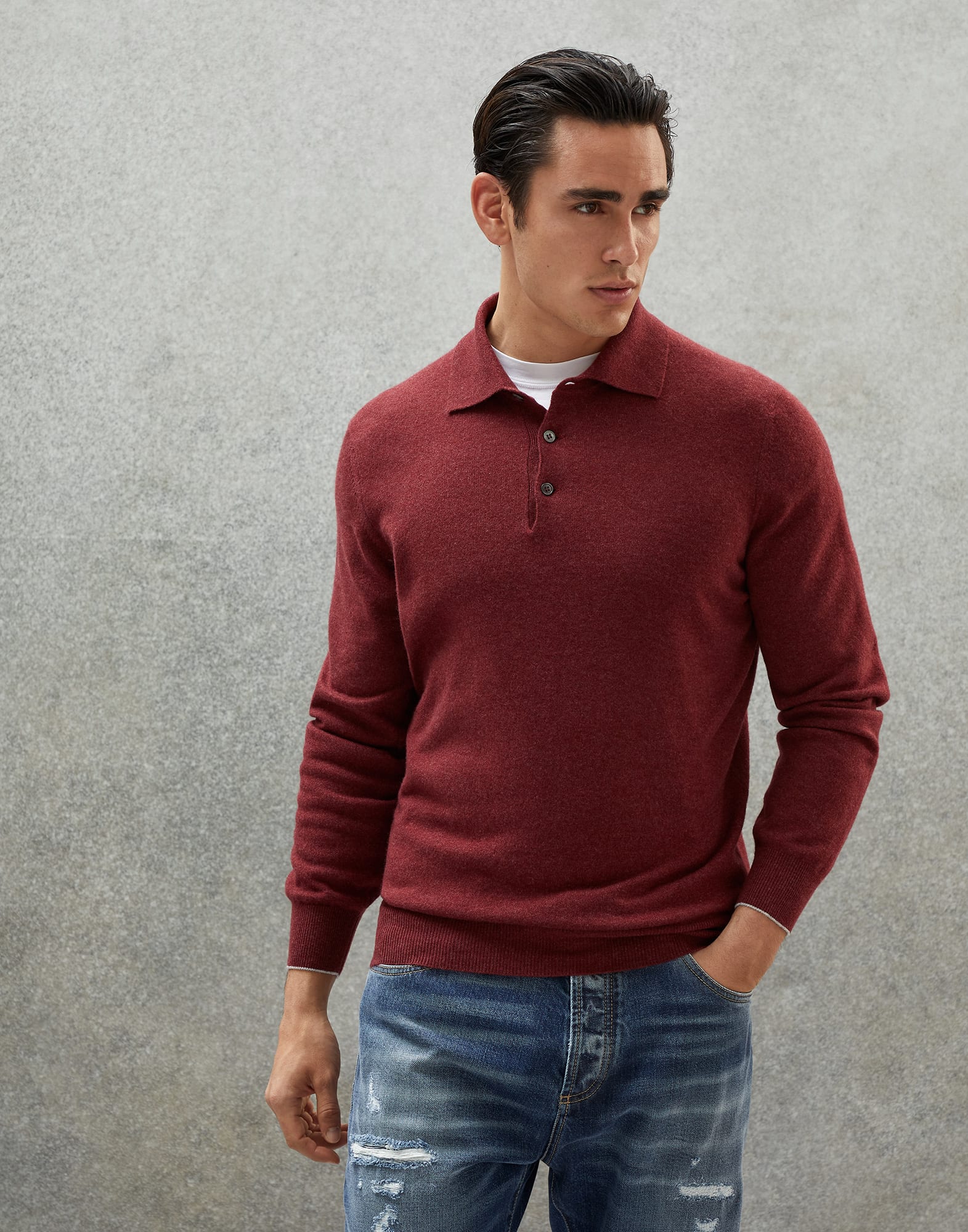 Red polo sweater best sale men