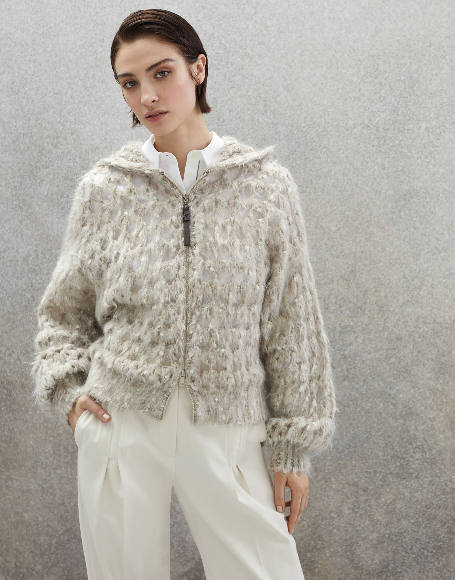 Fur 2025 hood cardigan