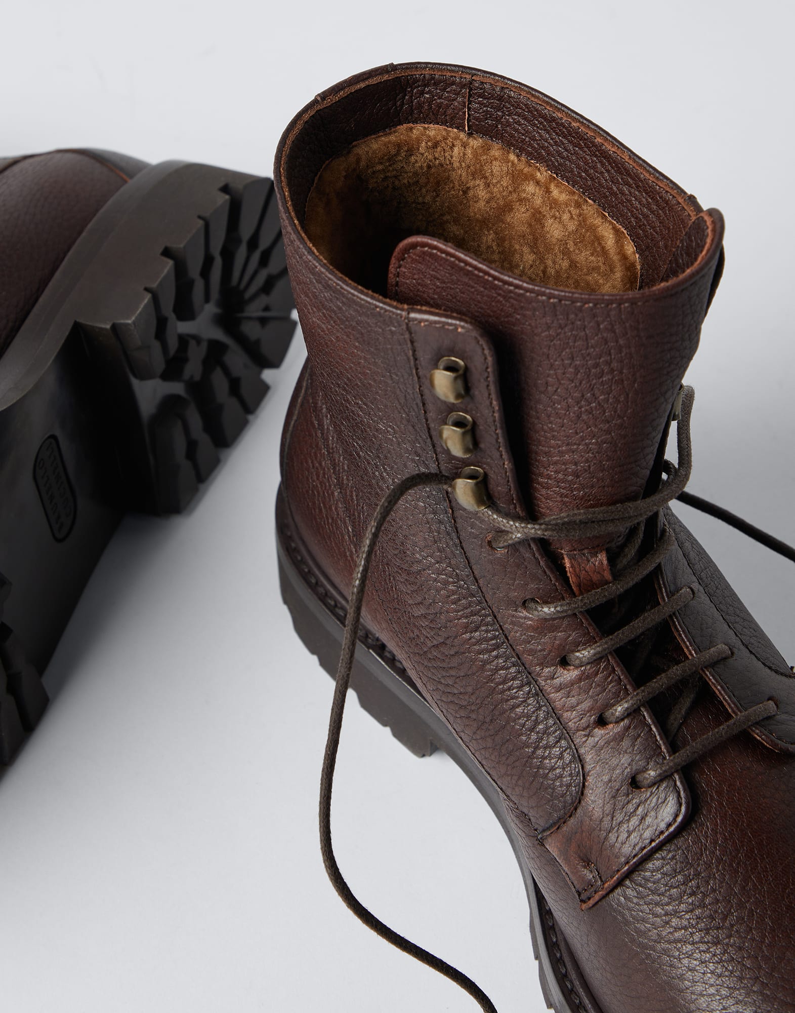 Deerskin boots Rust Brown Man - Brunello Cucinelli