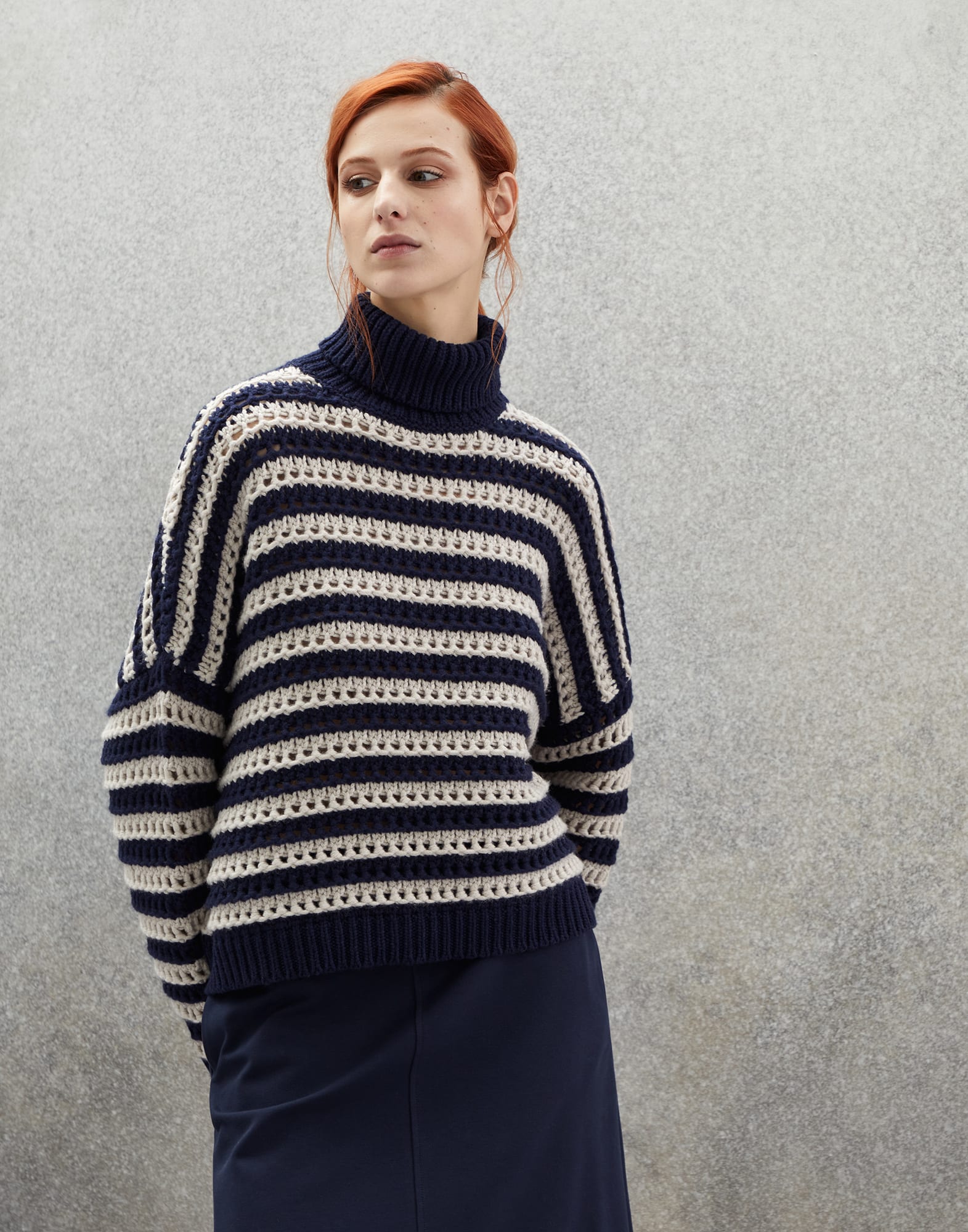 Blue white 2025 striped sweater